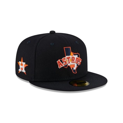 Blue Houston Astros Hat - New Era MLB Local 59FIFTY Fitted Caps USA3649205